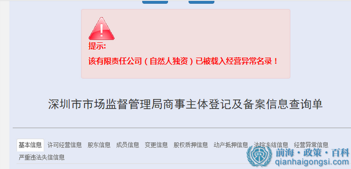 公司被列入異常經營名錄